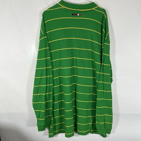 Coogi Long Sleeve Polo Shirt Mens Size 4XL Green Yellow Striped Embroidered VTG - Picture 13 of 16